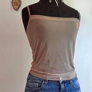 Mesh DKNY Tank with lace top